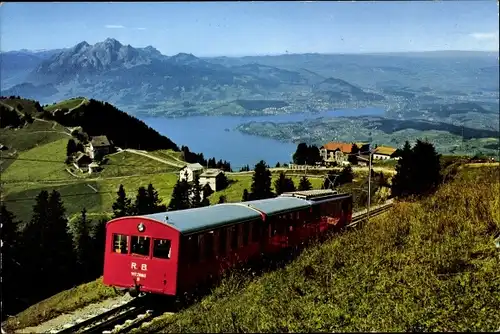 Ak Luzern Stadt Schweiz, Vierwaldstättersee, Vitznau Rigi-Bahn