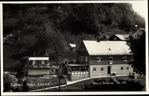 Foto Ak Rathen an der Elbe Sächsische Schweiz, Haus Böhme