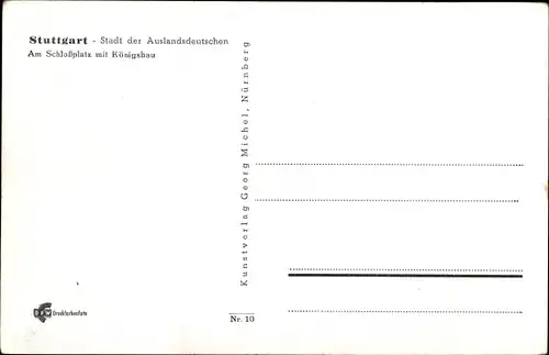 Ak Stuttgart in Württemberg, Am Schlossplatz mit Königsbau, Straßenbahn