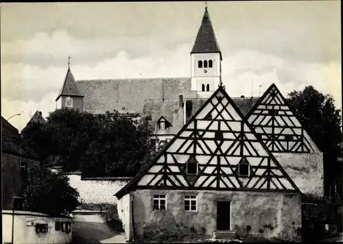 Ak Illschwang in der Oberpfalz, Ortsansicht, Kirche, Gasthof Pension Weisses Ross