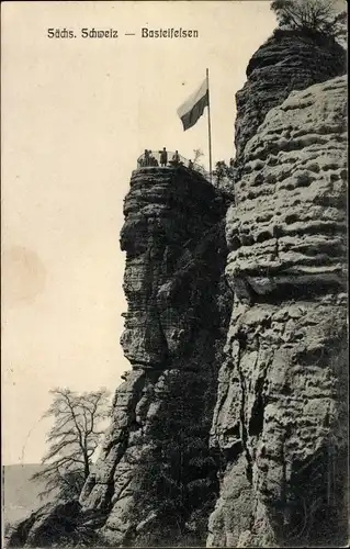 Ak Lohmen Sächsische Schweiz, Basteifelsen