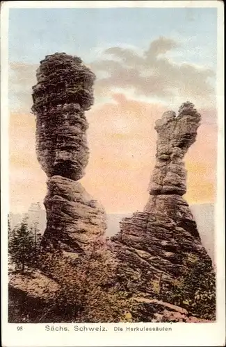 Ak Rosenthal Bielatal Sächsische Schweiz, Herkulessäulen