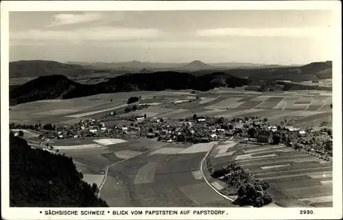 Ak Papstdorf Gohrisch in Sachsen, Blick vom Papststein