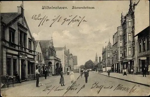 Ak Wilhelmshaven an der Nordsee, Bismarckstraße