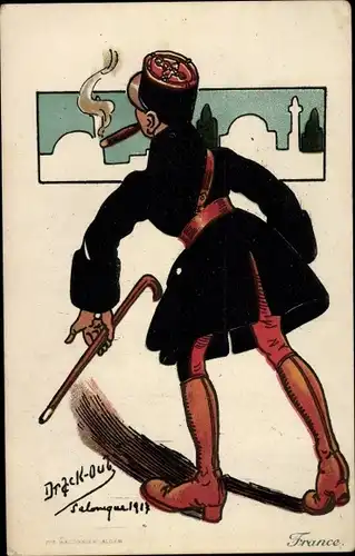 Künstler Ak Französischer Soldat in Saloniki 1917, I. WK