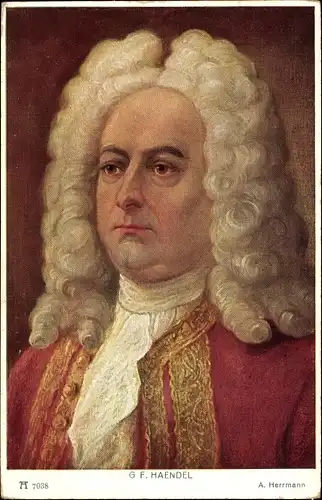 Künstler Ak Herrmann, A., Komponist Georg Friedrich Händel, Portrait