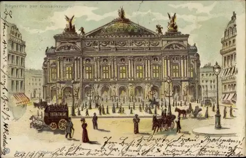 Haltgegendaslicht Litho Paris IX., L'Opera