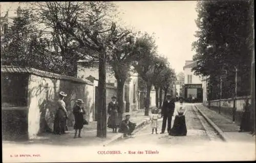 Ak Colombes Hauts de Seine, Rue des Tilleuls