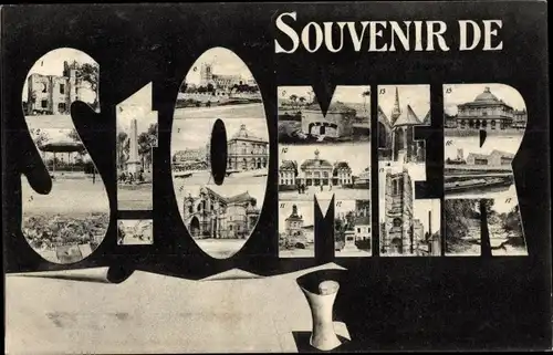 Ak Saint Omer Pas de Calais, Bahnhof, Kirchen, Museum, Denkmal