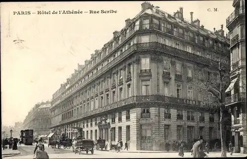 Ak Paris IX, Hôtel de l'Athénée, Rue Scribe