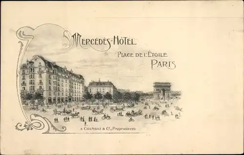 Ak Paris XVI Passy, Mercedes Hotel, Place de l'Etoile