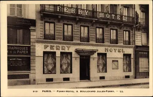Ak Paris XI, Ferry Hotel et Boulevard Jules Ferry