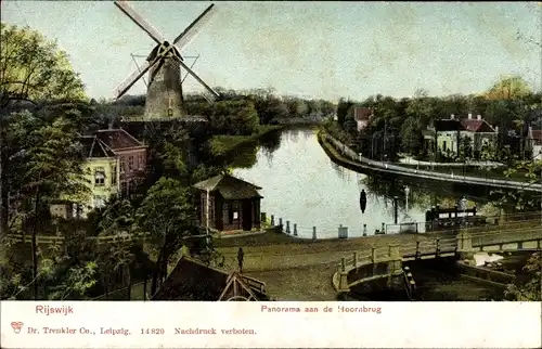 Ak Rijswijk Südholland Niederlande, Panorama aan de Hoornburg, Windmühle