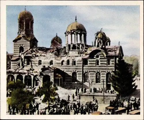 Sammelbild Nachkriegszeit Nr. 88 April 1925 Bombenanschlag in Sofia, zerstörte Kirche