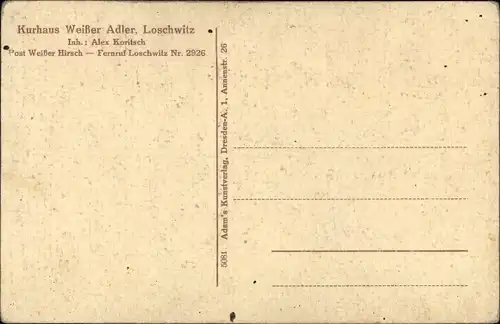 Ak Dresden Loschwitz, Kurhaus Weißer Adler