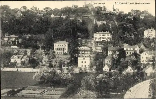 Ak Dresden Loschwitz, Louisenhof, Drahtseilbahn