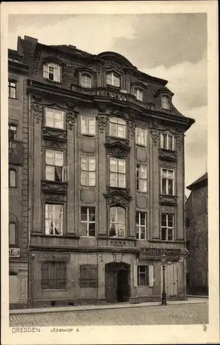 Ak Dresden, Partie am Jüdenhof 5, Emil Horn, Zinngießerei, August Ribbe