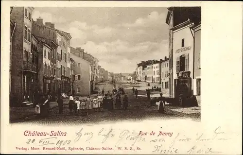 Ak Château Salins Lothringen Moselle, Rue de Nancy