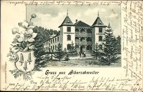 Ak Abreschviller Alberschweiler Lothringen Moselle, Lothringisches Sanatorium, Wappen