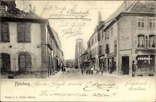 Ak Phalsbourg Pfalzburg Lothringen Moselle, Straßenpartie