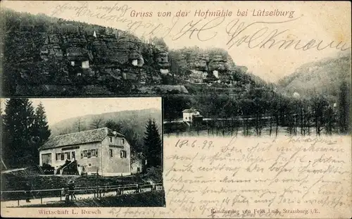Ak Lutzelbourg Lützelburg Lothringen Moselle, Hofmühle, Wirtschaft L. Roesch