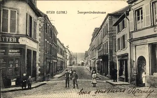 Ak Bitche Bitsch Lothringen Moselle, Saargemünderstraße, Kinder