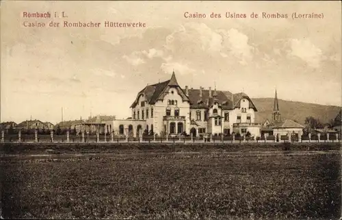 Ak Rombas Rombach Lothringen Moselle, Casino der Rombacher Hüttenwerke