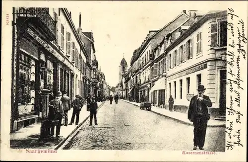 Ak Sarreguemines Saargemünd Lothringen Moselle, Kasernenstraße