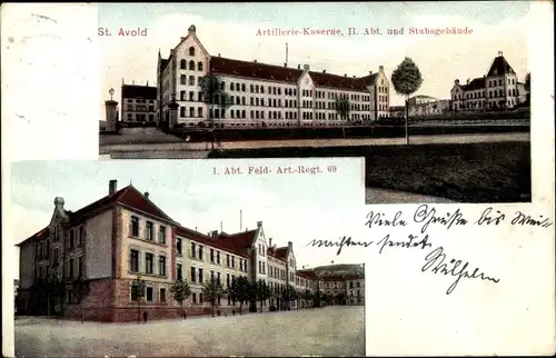 Ak St. Avold Lothringen Moselle, Artillerie-Kaserne, II. Abt. und Stabsgebäude