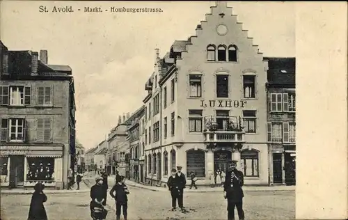 Ak St. Avold Lothringen Moselle, Markt, Homburgerstraße