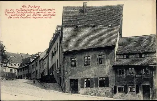 Ak Freiberg in Sachsen, An der Wasserturmstraße, ehemals Schüppchenberg genannt
