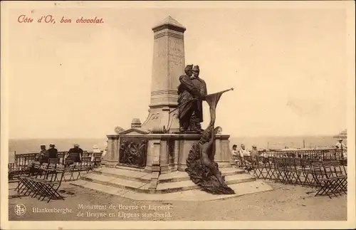 Ak Blankenberghe Blankenberge Westflandern, Monument de Bruyne et Lippens