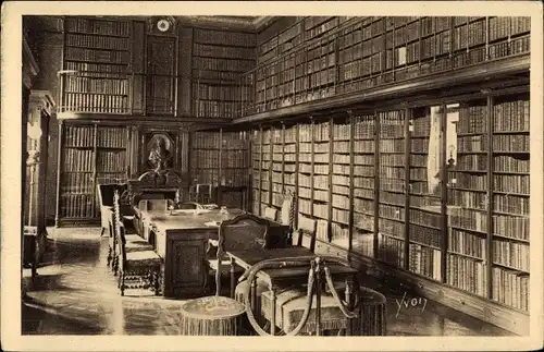 Ak Chantilly Oise, Chateau de Chantilly, La Bibliotheque