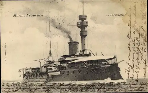 Ak Marine Francaise, Le Formidable, französisches Kriegsschiff