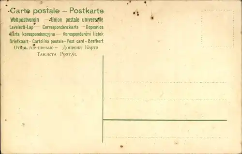 Präge Litho Souvenir, Engel, Briefkasten, Vergissmeinnicht