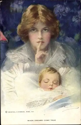 Künstler Ak Boileau, Philip, When Dreams Come True, Mutter mit schlafendem Baby