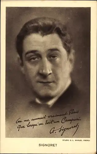 Ak Schauspieler Signoret, Portrait, Reklame, Campari