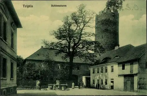 Ak Triptis in Thüringen, Partie am Schlossturm