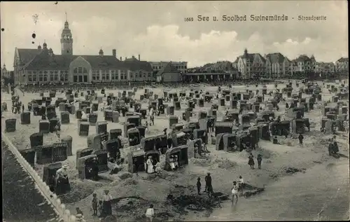 Ak Świnoujście Swinemünde Pommern, Strand