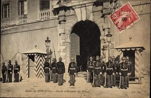Ak Monaco, Palais, Garde d'Honneur du Prince