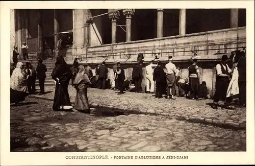 Ak Konstantinopel Istanbul Türkei, Fontaine d'Ablutions a Jeni-Djami
