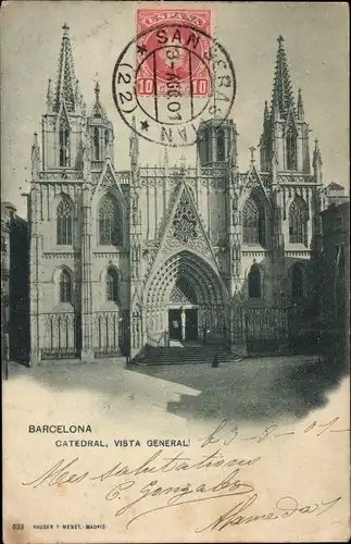 Ak Barcelona Katalonien Spanien, Catedral, Vista General