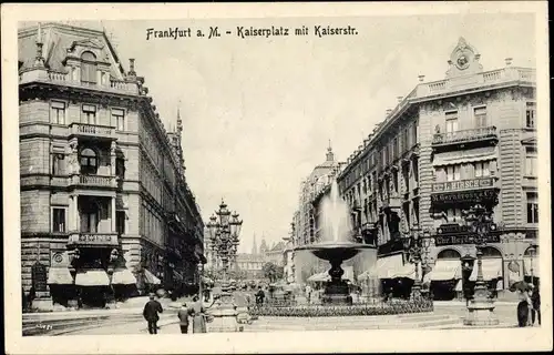 Ak Frankfurt am Main, Kaiserplatz mit Kaiserstraße, Brunnen