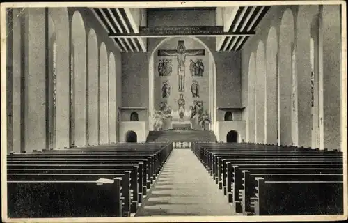 Ak Frankfurt am Main, Frauenfriedenkirche, Inneres, Altar