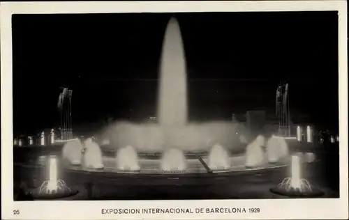 Ak Barcelona Katalonien Spanien, Exposicion Internacional 1929, Fuente Magica