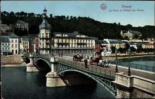 Ak Dinant Wallonien Namur, Le Pont et l'Hôtel des Postes