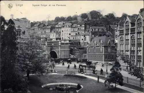 Ak Liège Lüttich Wallonien, Square Notger et rue Pierreuse