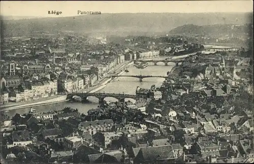 Ak Liège Lüttich Wallonien, Panorama, Luftbild