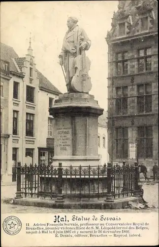 Ak Hal Flämisch Brabant Flandern, Statue de Servais