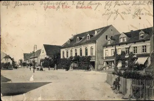 Ak Copitz Pirna in Sachsen, Hauptplatz, Gasthof zum Erbgericht